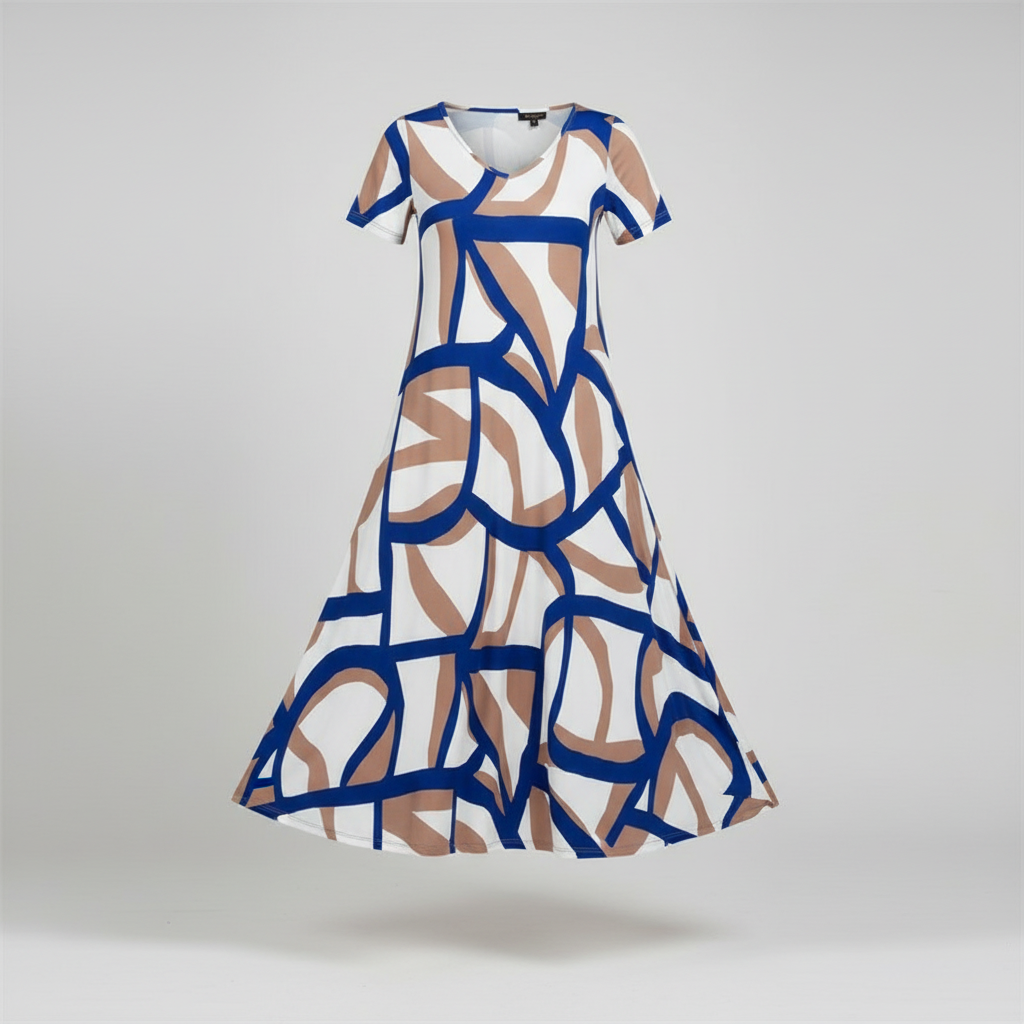 Delia - Elegantes Kleid mit geometrischem Muster