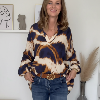 Melissa - Bedrucktes Freizeitoberteil mit V-Ausschnitt