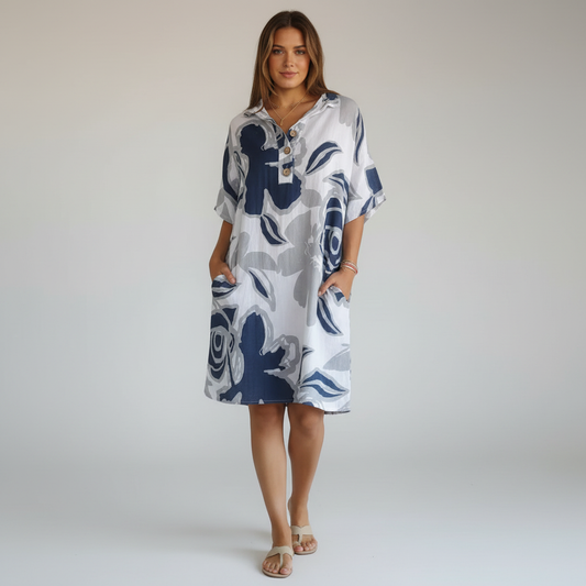 Rita | Geblümtes Kleid mit Reverse-Tasche